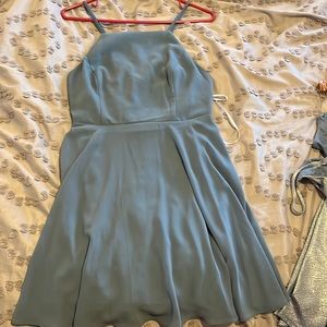 Lulus High Neck Dress with Criss Cross Back